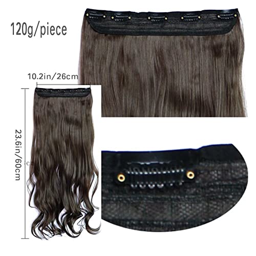 iLUU Clip Hair Strawberry Blonde 5 Clips on Extensions 24"/120g Thick Heat Resistent Fiber Hairpiece Wavy Curly Clip ins Synthetic Hair Extensions for Women Daily Party Use - Image 5