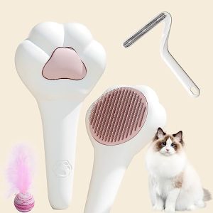 Soft Fur Kitten Grooming Brush with Ergonomic Handle