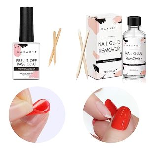 Makartt Peel Off Base Coat Set 15ml Each for Effortless Gel Nail Removal