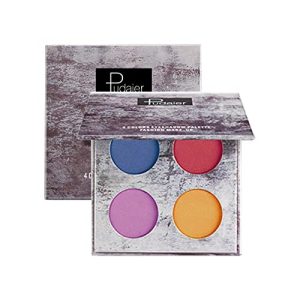 4 Colors Eyeshadow Palette Warm Cool Matte Glitter Highly Pigmented Blendable Makeup