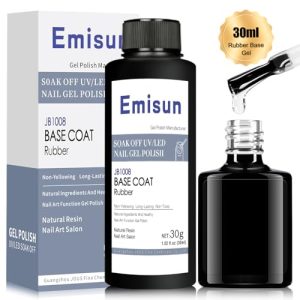 Rubber Base Coat, 30ml for Gel Nail Polish Soak Off Curing for Professional Nail Salon or DIY at Home with an Empty Bottle
