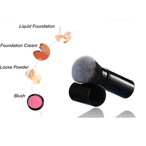 Sinide Retractable Makeup Brush Set Professional Kabuki Kit for Travel Mineral Powder Cream Cosmetics - Image 5