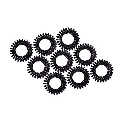 9 Piece Black Spiral Hair Ties Traceless Coil Hair Rings for Women Ponytails - Image 3