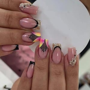 Square French Acrylic Nails