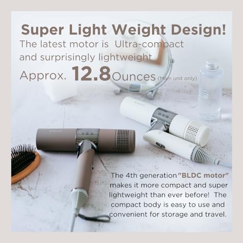 Hair Dryer - Infrared Hair Dryer Professional Blow Dryer 4th Gen BLDC Motor, Quick Dry, Low Noise, Nozzle Lightweight & Foldable Handle Travel Portable Hair Dryer - Image 6