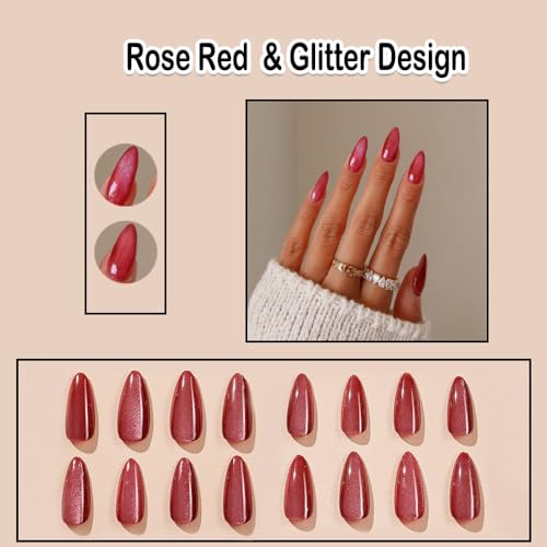 Short Red Acrylic Nails - Image 2