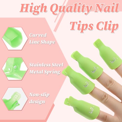 Gel Nail Polish Remover Clips, 10pc Gel Nail Remover Kit Gel Remover for Nails Acrylic Nail Remover Nail Clips for Polish Removal, Nail Soak off Clips Soak off Gel Polish Remover-Black - Image 2