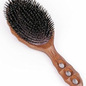 Gentle Styling Soft Boar Bristle Hairbrush with Ergonomic Handle and Durable Design