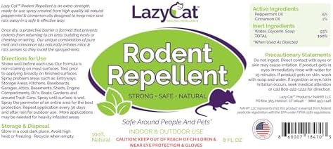 Peppermint Oil Spray for Rodents Plus Cinnamon Oil - MAX Power Mouse Repellent for Home RV Campers Boats Car Engines – Repel Mice and Rats from House Non-Staining 2X Strength (2 Pack) by Lazy Cat - Image 7