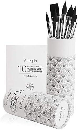 10-Piece Natural Bristle Artist Brushes Set - Professional Painting Tools - Image 8