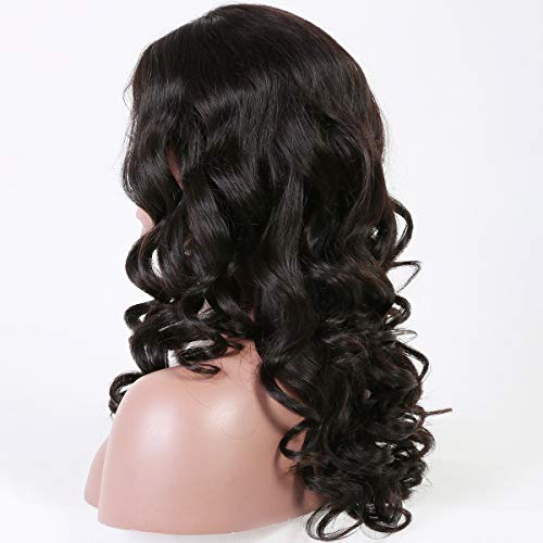 Body Wave Lace Front Wigs Glueless Brazilian Remy Human Hair Natural Bouncy Body Wave Lace Frontal Wigs with Baby Hair for Black Women 16 Inches Natural Color - Image 5