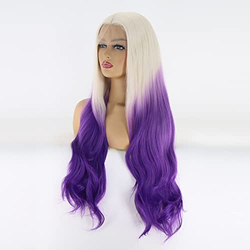Purple Ombre Lace Front Wig Human Hair - Image 4