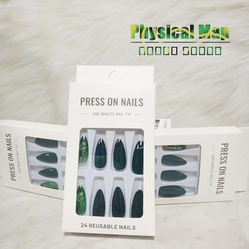 Lime Green Short Acrylic Nail Design 100-Piece Set for Stylish Nail Art - Image 3