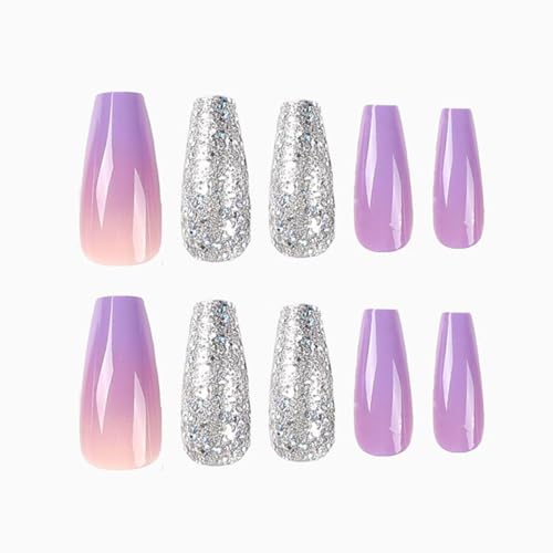 Medium Purple Acrylic Nails - Image 3
