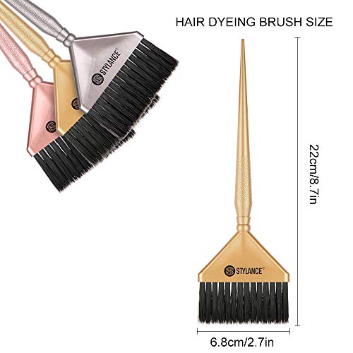 3 Pieces Hair Color Brush, Hair Dyeing Brush Tool Set, Hair Coloring Dyeing Brush Kit for Salon & Home DIY Hair Dye Brush (Silver+Rose gold+Gold) - Image 2