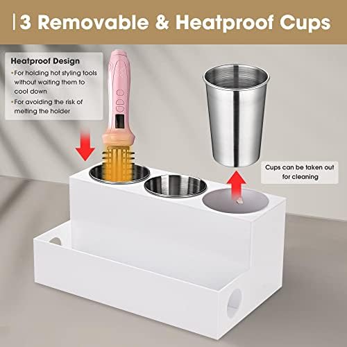 BYOOTIQUE Wall Mount or Countertop Acrylic Blow Dryer Holder and Bathroom Hair Tool Organizer - Image 5