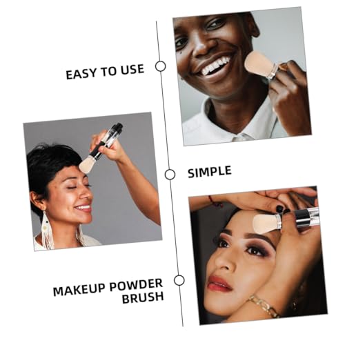 2 Pcs Portable Press-Type Makeup Brush Set for Women - Loose Powder and Foundation Application - Image 4
