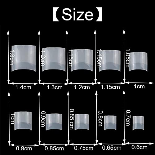 500 Pcs Short Nail Tips False Nails Tips Acrylic Nails Art Short French Fake Nails for Salon Professionals & Home Use - Image 8