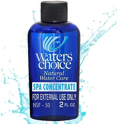 Waters Choice 2 oz. Enzyme Concentrate-6 Month Supply, All-Natural Spa Water Care, Hot Tub Cleaner, Premium Water Care Treatment, No Harsh Spa Hot Tub Chemicals, Gentle on Eyes, Hair and Skin