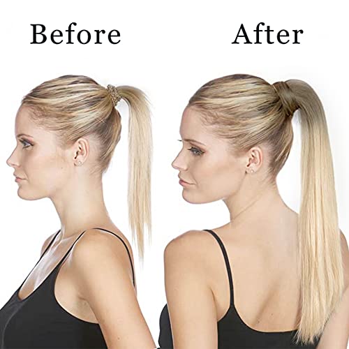 20 Inch Natural Brown Real Human Hair Ponytail Extension, Clip-in - Image 2