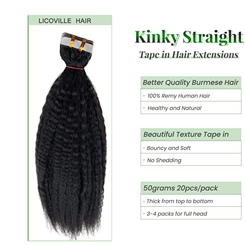 Kinky Straight 18 Inch Human Hair Clip-In Extensions for Natural Volume - Image 2