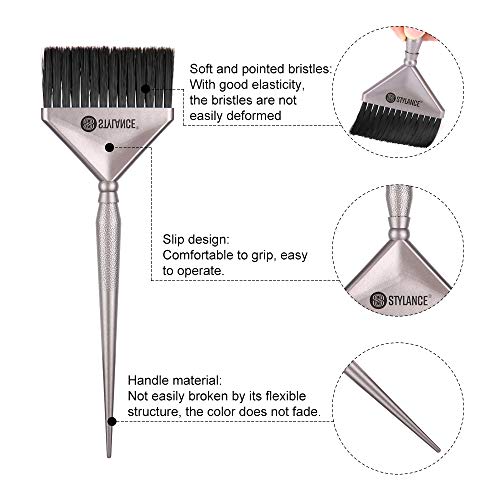 3 Pieces Hair Color Brush, Hair Dyeing Brush Tool Set, Hair Coloring Dyeing Brush Kit for Salon & Home DIY Hair Dye Brush (Silver+Rose gold+Gold) - Image 3