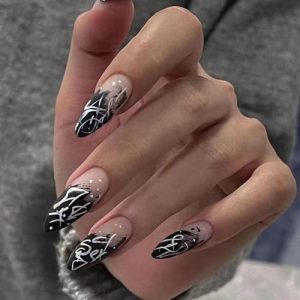 Almond-shaped Long Acrylic Nails
