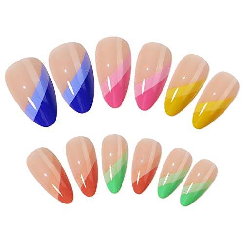 Pastel Rainbow Acrylic Nails - Image 4