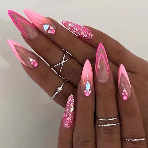 Light Pink French Tip Acrylic Nails