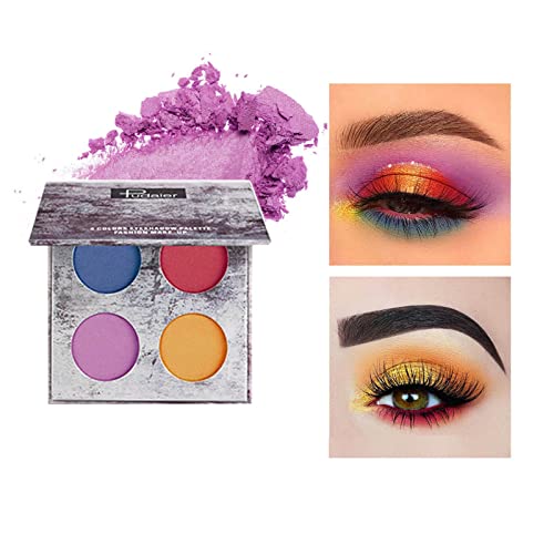 4 Colors Eyeshadow Palette Warm Cool Matte Glitter Highly Pigmented Blendable Makeup - Image 5