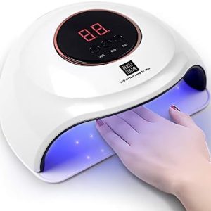 72W UV LED Nail Lamp for Gel Polish Drying, 3 Timers, Auto Sensor, Compact Size