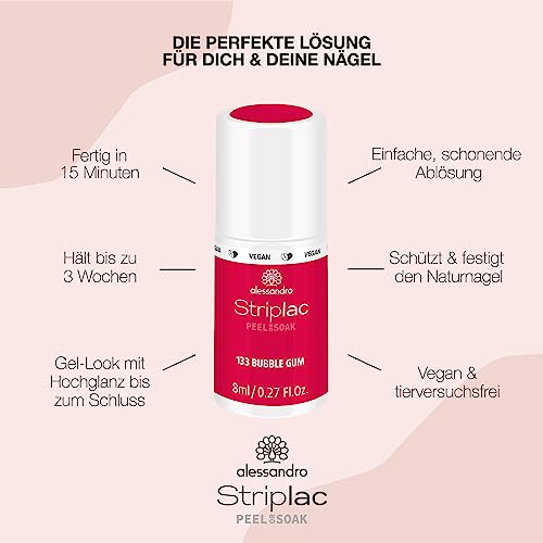 alessandro Striplac Peel or Soak Nail Polish - Long Lasting Wear - Quick Drying Time - Offers a Variety of Colors - Delivers Professional Results - Vegan - Cruelty Free - Bubble Gum - 0.27 oz - Image 5
