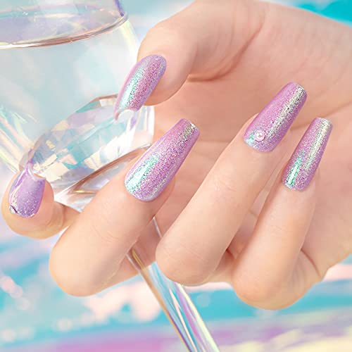 RARJSM Pearl Gel Nail Polish, Shell Glimmer Shiny Shimmers Nail Polish, Glitter Color Soak Off LED Nail Lamp Gel Polish Varnish Nail Art Manicure Pedicure 1Pcs 7.5ML - Image 3