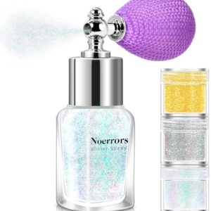 Body Glitter Spray,White Sliver Gold Glitter Holographic Powder for Body Face Hair Clothes,Shimmer Sparkling Highlighter Loose Powder Glitter Shiny Nail Art Craft Design Festival Makeup