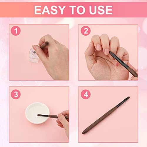 2pcs Nail Art Clean Up Brushes, Nail Polish Remover Brush with Round & Angled Head Sandalwood Handle Nail Cleaning Brush for DIY Design & Polish Mistake Cleaning - Image 5