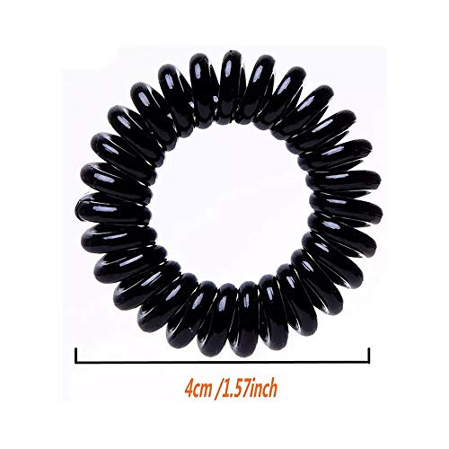 9 Piece Black Spiral Hair Ties Traceless Coil Hair Rings for Women Ponytails - Image 2