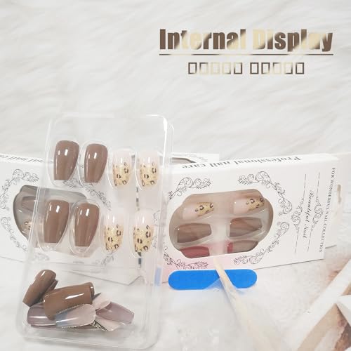 Coffin Style Stick-On Nail Set Easy Application Chic Design 24 Count - Image 4