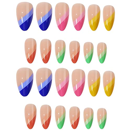 Pastel Rainbow Acrylic Nails - Image 3