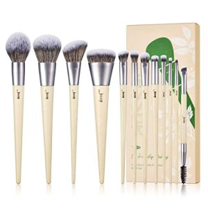 Jessup 12 Piece Vegan Makeup Brush Set Synthetic Powder Foundation Eyeshadow Blending Burlywood