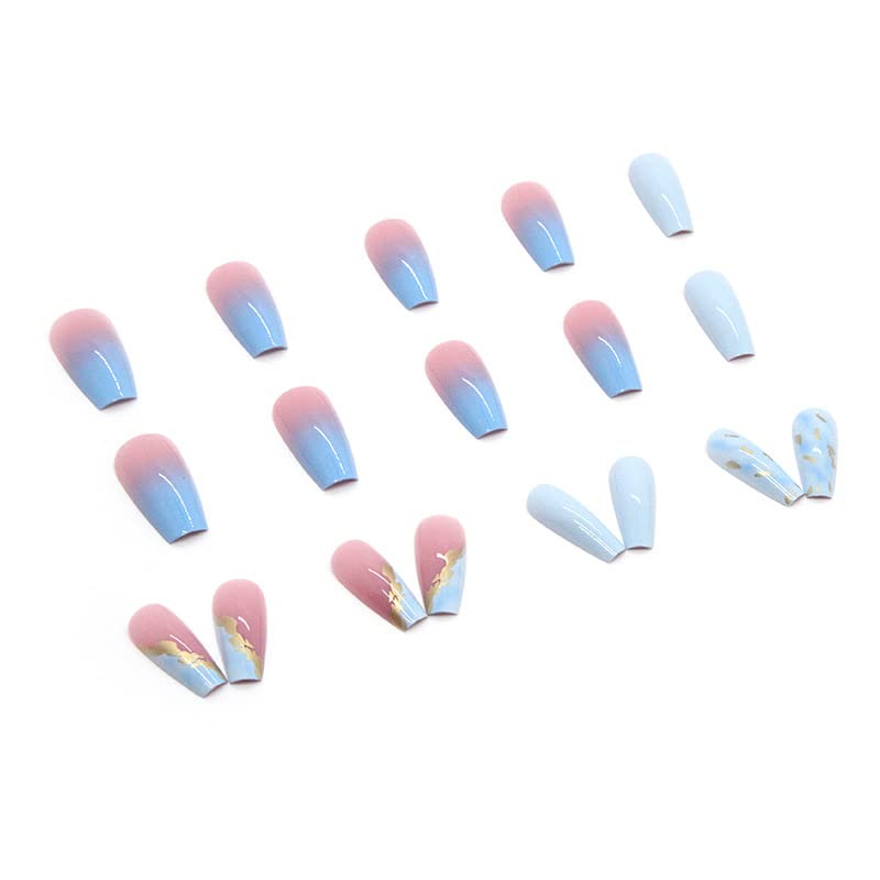 Teal Ombre Acrylic Nails - Image 4