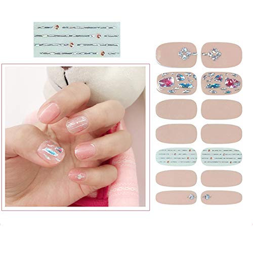 SIUSIO 112pcs 8 Sheets Full Nail Wraps Stick on Gel Nail Polish Strips Stickers Elegant Gradient Glitter Nail Adhesive DIY Nail Art Sticker with 1PCS Crystal Glass Nail Files for Women Girls - Image 4