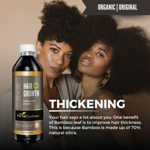 Hair Growth Plus 12oz - Bamboo Hair Product for Women and Men with Vitamins for Hair Growth with Collagen supplements, Keratin - Hair Skin and Nails Vitamins for all Hair Types -1 Bottle - Image 3