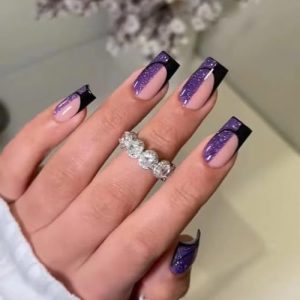 Purple Stick On Nails