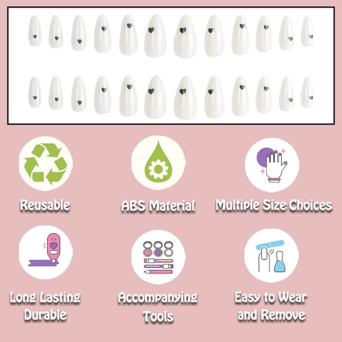 Almond Shape Reusable Adhesive Nail Tips 24 Count for Effortless, Durable Manicures - Image 3