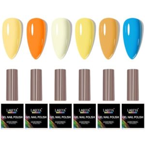 6 Vibrant Shade Gel Nail Polish Color Set Long-Lasting Manicure Finish