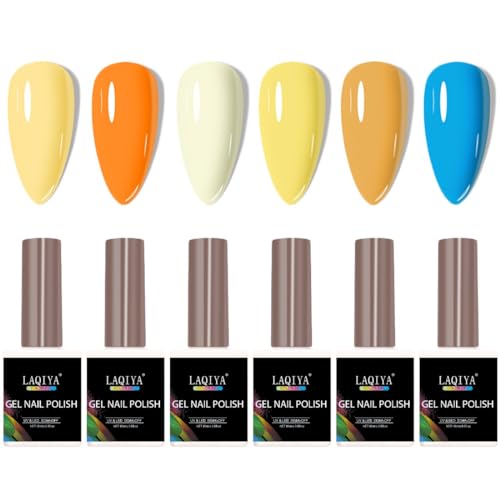 6 Vibrant Shade Gel Nail Polish Color Set Long-Lasting Manicure Finish