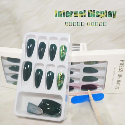 Lime Green Short Acrylic Nail Design 100-Piece Set for Stylish Nail Art - Image 5