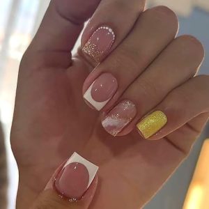 Short Square White Acrylic Nail Tips - 24 Count for Effortless DIY Manicures