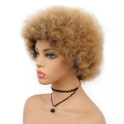 Honey Blonde Curly Human Hair Wig - Image 4