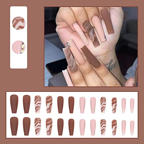 Brown Aesthetic Acrylic Nails - Image 2